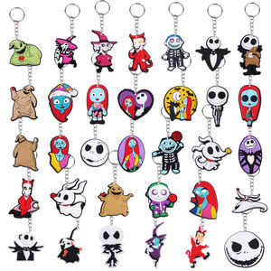 Neuheit 2D Halloween Cartoon Karabiner Zinklegierung Schlüsselanhänger Großhandel PVC Gummi UV-Bedruckt Langlebig Umweltfreundlich Individualisierbar - Product Image 1
