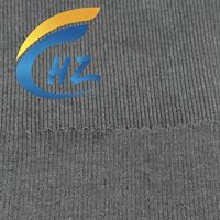 Tela de Punto Acanalado 2x2, Suave, 305 g/m², 58% Poliéster, 38% Poliamida, 4% Elastano, para Ropa, Prendas de Vestir, Ropa Interior y Ropa de Estar por Casa