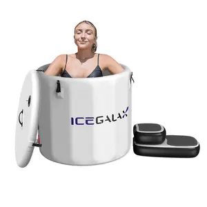 ICEGALAX sporcular spor kurtarma açık kullanım katlanır şişme buz küvet yetişkinler soğuk dalma küvet kapaklı