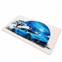 Alas Mouse Karet Pola Mobil Sport Anti Selip Alas Meja Persegi Panjang 260X210X2Mm Aksesori Komputer Gaming