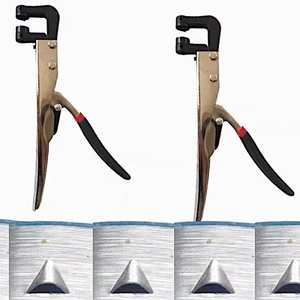 Pince à poinçonner manuelle en métal TY41219, poinçonnage breveté, calibre <span class=keywords><strong>19</strong></span>, pour la création de déformations pyramidales précises, à extrémité fermée, pour la découpe de persiennes sur un côté - Product Image 2