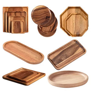 Bandeja de madera personalizada al por mayor para servir alimentos, bandeja de madera para servicio de cocina, platos, frutas, café, té, bandeja de bambú. - Product Image 1
