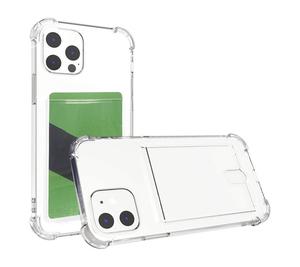 Custodia Trasparente per <span class=keywords><strong>iPhone</strong></span> <span class=keywords><strong>con</strong></span> Porta Carte, Materiale TPU Anti-Ingiallimento, <span class=keywords><strong>Cover</strong></span> Antiurto - Product Image 1