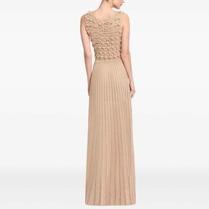 Robe longue plissée en tricot à taille haute pour le début de l'automne 2025-Convient pour la scène, l'interdiction des robes de bal et des soirées - Product Image 2