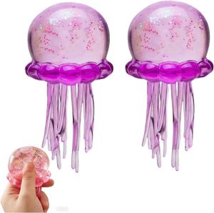 Jelly Fish Slow Rise Relief Fidget Stress Fuzz Ball Jellyfish Ice Squeeze <b>Cube</b> Toy Soft Decompression Squishy for Stress Relief - Product Image 3