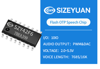SIZEYUAN SZY42F6 Microcontrôleur 32 bits 16 broches, puce vocale MP3, contrôle série, série Flash 768S version longue, température de fonctionnement 0-70°C