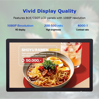 Afficheur numérique tactile capacitif Android 1080P mural de 21,5 pouces pour la publicité intérieure