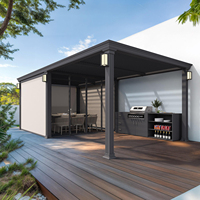 Pergola de jardin en aluminium thermolaqué de style chinois, personnalisée, écologique, imperméable, pour villas