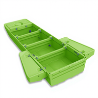 Bateau pliant en plastique PE pour 2 à 4 personnes, design modulable, léger, haute densité, résistant au froid, pour la pêche et le canoë en plein air