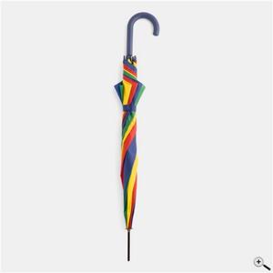 Top Selling Custom Logo 8K Rib Curved Handle Straight Umbrella High-Made Polyester Classic Semi-Automatic Opening Business Rainy