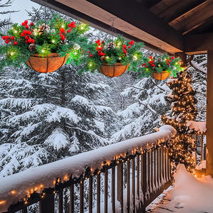 Guirlande de panier <span class=keywords><strong>suspendu</strong></span> de Noël Décorations de Noël Guirlande de Noël Panier <span class=keywords><strong>suspendu</strong></span> de Noël artificiel - Product Image 4