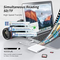 Lecteur de cartes SD et TF 2-en-1 USB-C pour iPhone 16/15/14/13/12 MacBook Caméra de chasse - Plug & Play