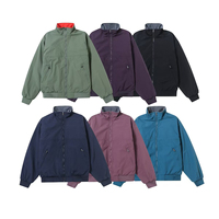 Veste de Travail Vintage pour Homme à Col Montant, Coupe Ample, 100% Polyester Respirant et Coupe-Vent, Manteau Quotidien d'Automne