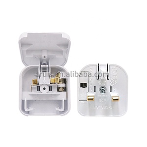2 polos Euro Europa UE enchufe a 3 pines Reino Unido enchufe fundido convertidor adaptador de enchufe 5A <span class=keywords><strong>ECP</strong></span> en blanco - Product Image 3