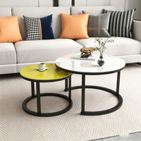 Table d'appoint gigogne moderne en fer forgé, ensemble de tables basses de luxe pour la maison, l'appartement et l'hébergement touristique