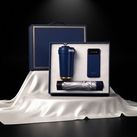 Coffret cadeau d'entreprise pour Noël : Mug de voyage, batterie externe avec écran LED, parapluie pliable UV, coffret cadeau promotionnel pour entreprises