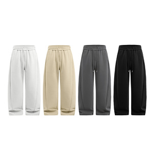 Pantalon de survêtement unisexe ample et respirant en élasthanne/coton, anti-rides, écologique, anti-boulochage, avec logo personnalisé et cordon de serrage à la taille - Product Image 4