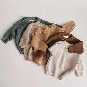 廉价厚实针织婴儿毛衣新生儿套头衫冬季服装针织品男童棉0 24个月衣服套头衫毛衣巴比