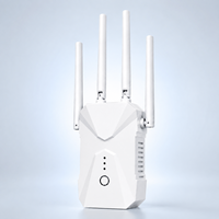 Répéteur WiFi 300 Mbps à Moule Privée, Extension de Portée 2,4 GHz, Amplificateur de Signal Sans Fil, 4 Antennes, WPS, AP, LAN, Usine