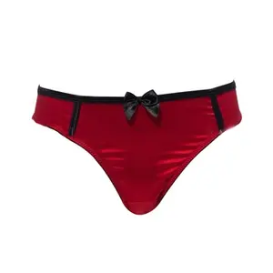woman solid color breathable panties slim low waist quick dry bow decoration underwear stain silk comfortable thongs