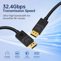 Cable DisplayPort 1.4 8K Ultra HD de 32.4Gbps de Alta Velocidad, Cable DP a DP para Cine en Casa, Juegos, Monitor, Laptop
