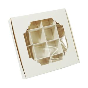 Boîte pliable en plastique, emballage de chocolat, 16 cellules, jetable, 15x15x3.5cm, 500 pièces - Product Image 3