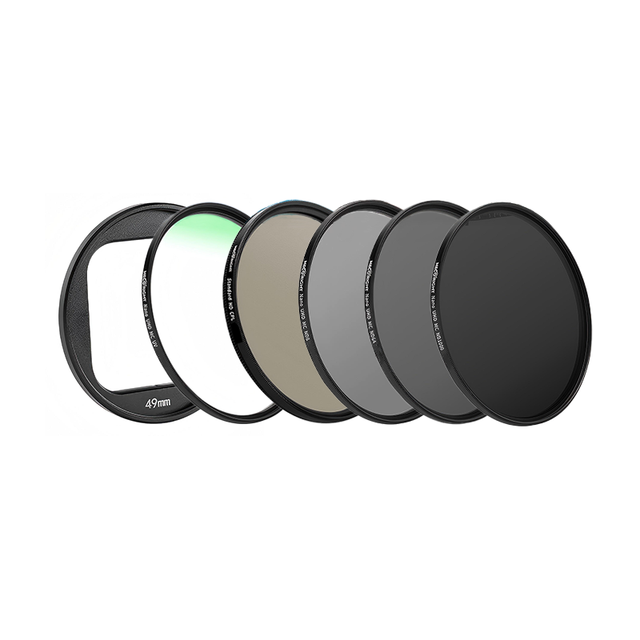 49mm UV/CPL/ND Lens Filter Kit 6 Pack UV + CPL + ND8 + ND64 + ND1000 + Adapter Ring for Insta360 Ace Pro Action Camera Lens