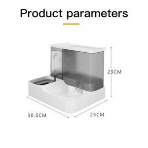Dispensador de Agua para Mascotas de 2.8L, Dispensador de Comida para Mascotas, Doble Tazón para Gatos para Comida Seca y Húmeda, Dispensador de Agua por Gravedad - Product Image 2
