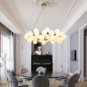 Minimaliste Salon Chambre Hôtel Décoratif Suspension Lampe Nordique Boule De Verre Lustres - Product Image 3