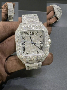 High Quality Luxury Square Glass Moissanite <b>Watch</b> Custom Iced Gift Factory Wholesale Hip Hop Style <b>Mechanical</b> <b>Watches</b> - Product Image 1