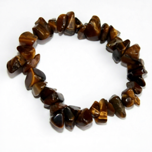 Bracelet en éclats d'œil de tigre naturel unisexe extensible tendance pour la guérison et le quotidien - Product Image 1