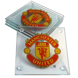 Customized Color UV Printing Engraving Crystal Glass Photo Insert Coaster For Wedding Table Decoration Favors