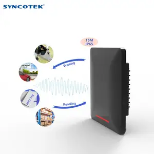 Syncotek 9dBi IMPINJ E710 902 ~ 928MHz IP67 15m RS232 RS485 TCP/IP PoE UHF pembaca terintegrasi RFID dengan Strip LED