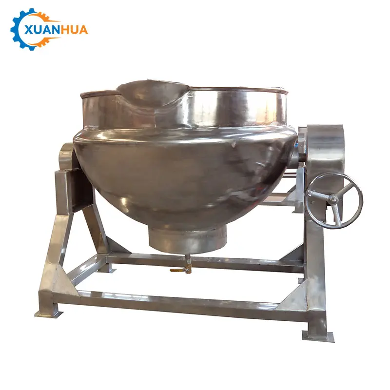 Xuanhua venda quente tamanho grande 100l aço inoxidável pote elétrico cozido 50l 120l fervente sanduíche de água com OEM disponível