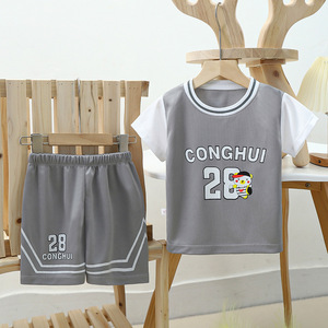 <span class=keywords><strong>Set</strong></span> di Maglie da Basket per Ragazzi all'Ingrosso, Abbigliamento Sportivo Traspirante per Bambini, Completo da Allenamento a Maniche Corte per Bambini da 1 a 8 Anni - Product Image 3