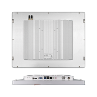 PC industriel embarqué de 13,3 pouces avec écran tactile, boîtier en alliage d'aluminium IP65 et bouton frontal, USB frontal