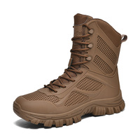 Bottes tactiques imperméables et respirantes pour hommes, bottes tactiques mi-mollet, bottes de travail et d'entraînement