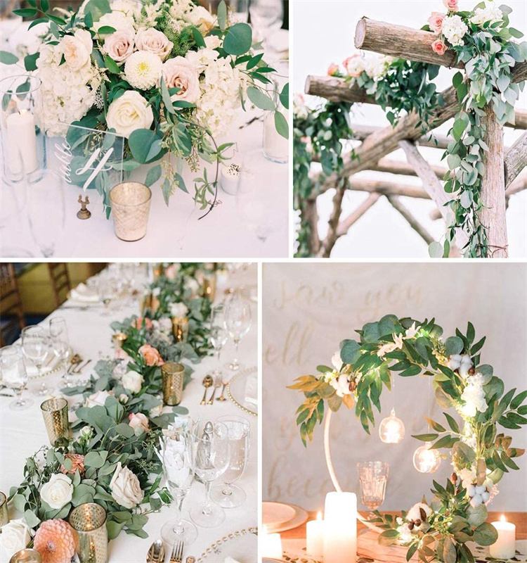 Artificial  Willow Leaves  Garland  for Indoor Outdoor Wedding Decoration Jungle Party Crowns Wreath