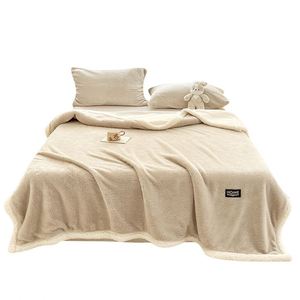 Manta de Lana de Cordero Gruesa de Doble Capa, Manta Suave de Felpa Coral para Oficina, Sofá, Cama, Cálida para Invierno - Product Image 5