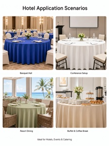 Scuba Fabric <b>Tablecloth</b> Wrinkle Resistant Smooth Drape Table Cloth For Wedding Banquet Event Planner Bulk Wholesale - Product Image 4
