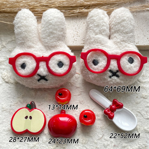 Accessoires DIY tendance en résine pour décoration de chaussures, motifs <span class=keywords><strong>Lapin</strong></span>, Pomme, Lunettes, personnalisés et créatifs - Product Image 3