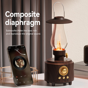 Lampe de table vintage mini haut-parleur sans fil lampe à huile haut-parleur portable pour cuisine bureau chambre bureau café bar accessoires d'extérieur - Product Image 5
