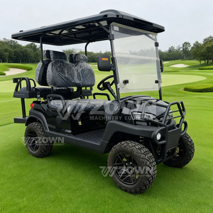Voiturette de golf électrique robuste, noire mate, quatre places, pour parcours de golf et accueil en camping - Product Image 5