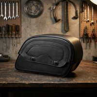 Sac de selle de moto en cuir PU HMB-4101A, ensemble de sacoches de voyage pour bagages