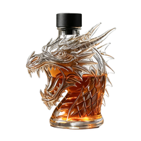 Carafe de luxe en verre borosilicate à tête de dragon 750 ml, bouteille de whisky personnalisée pour bar, fête, collection, décoration intérieure