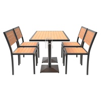 Vente flash : table et chaises de café modernes pour 4 personnes, mobilier de restaurant extérieur