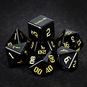Custom Engraved Multi Bulk Colored 16MM Lot Of Mixed Large Mini Polyhedral Gemstone Gemstone DND Obsidian Gold Number RPG Dice