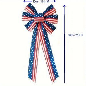 En Stock: Lazos Decorativos con Banderas de Tela para el Día de la Independencia de EE. UU., el Día de los Caídos y Navidad, para Celebraciones del Día Nacional - Product Image 2