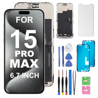 Écran OLED HQESTARX pour iPhone 15 Pro Max, remplacement d'écran LCD INCELL 14 Pro Max 16 Pro Max avec outils de réparation, écran tactile 3D