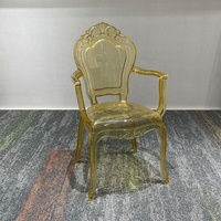 Fauteuil Baroque Transparent en Polycarbonate PC Ambré Personnalisé pour Mariages, Banquets et Événements – Location de Chaises de Fête – Vente Directe Usine OEM ODM